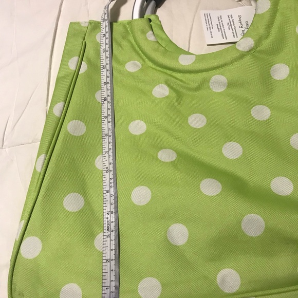 Lime Green Polka Dot Picnic Beach Bag - Picture 8 of 9